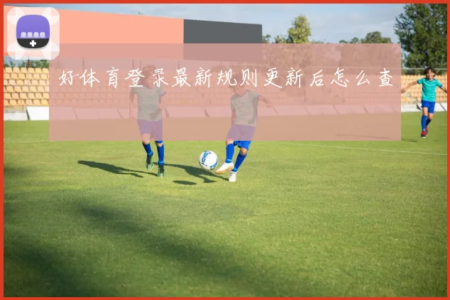好体育登录最新规则更新后怎么查